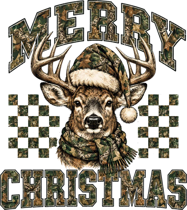 Merry Christmas Deer DTF Transfer