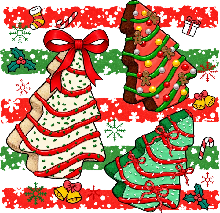 Gingerbread Christmas Trees DTF Transfer