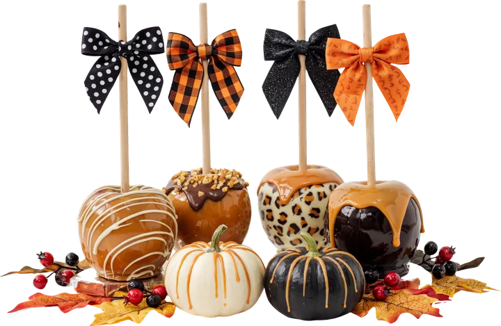 Caramel Apples with Bow DTF Transfer
