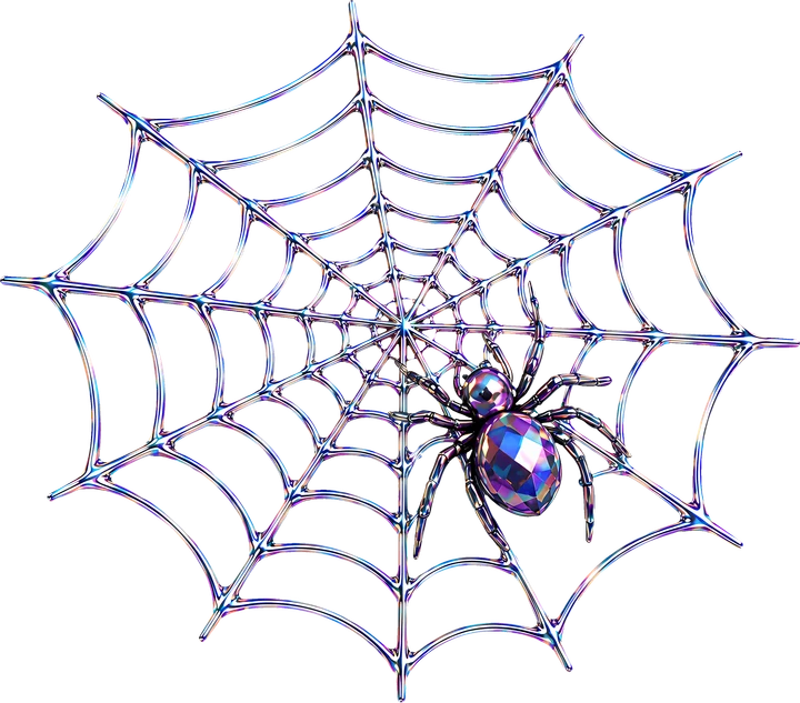Spider on Glitter Web DTF Transfer