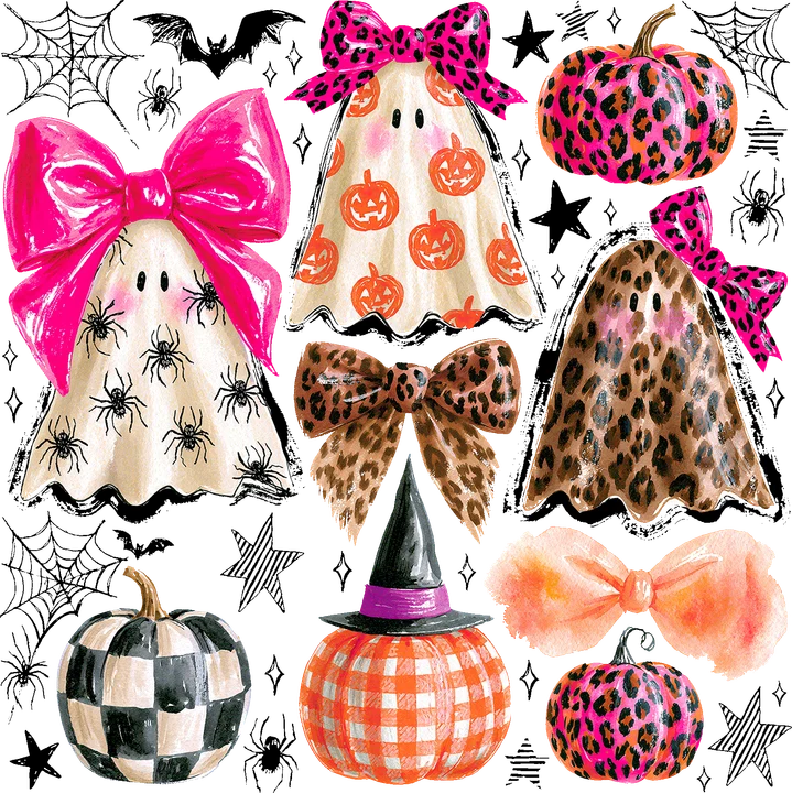 Cute Halloween Ghosts and Pumpkins DTF Transfer