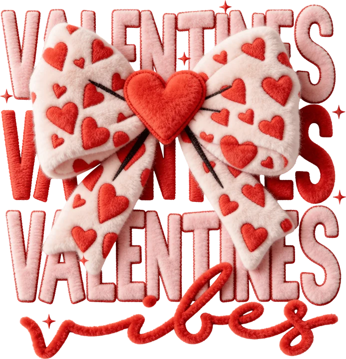 Heart Bow Valentine's DTF Transfer
