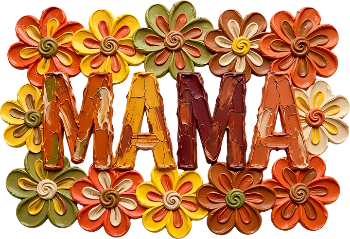 Mama Floral Lettering DTF Transfer