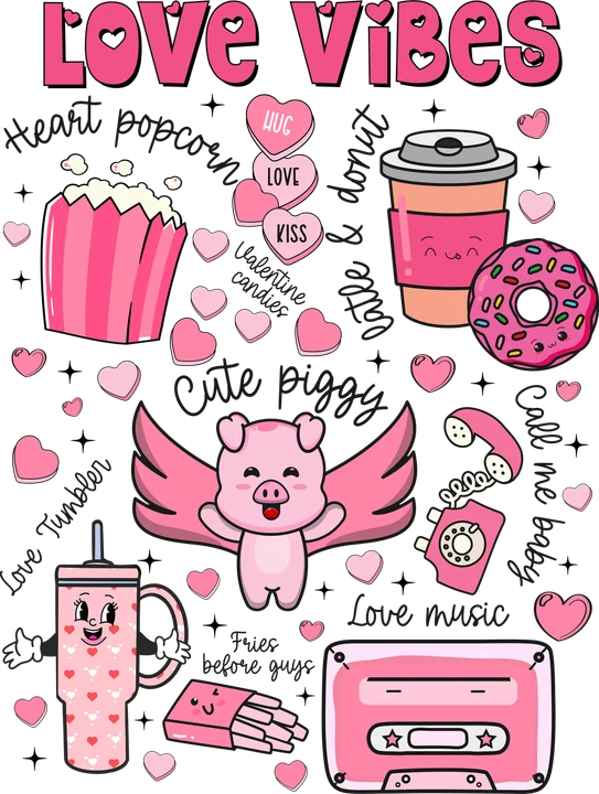 Vibraciones de amor para el Día de San Valentín — Transfer DTF