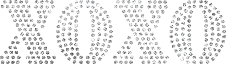 Sparkly XO Heart DTF Transfer