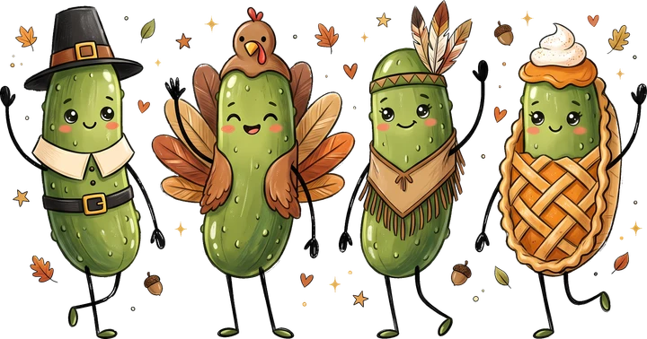 Fête de Thanksgiving des "Pickle Friends" — Transfert DTF