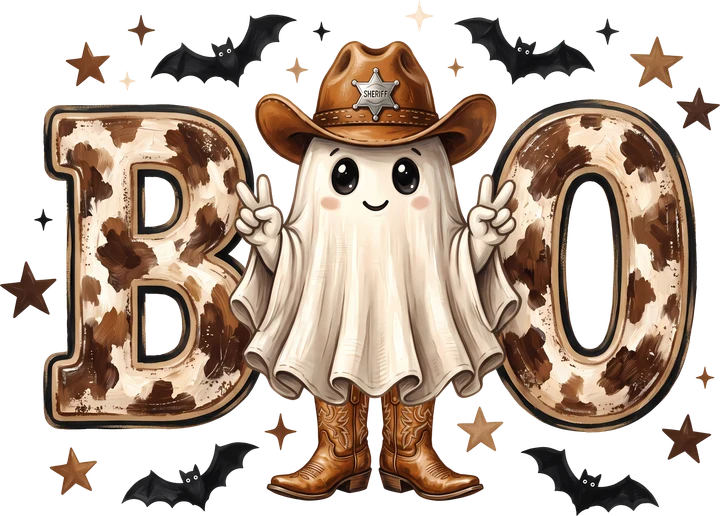Cowboy Ghost Boo DTF Transfer