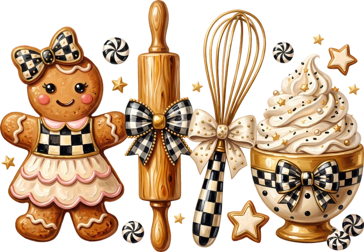 Gingerbread Girl Baking DTF Transfer