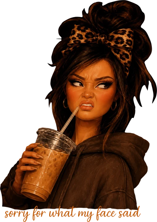 Leopard Bow Face Expression DTF Transfer