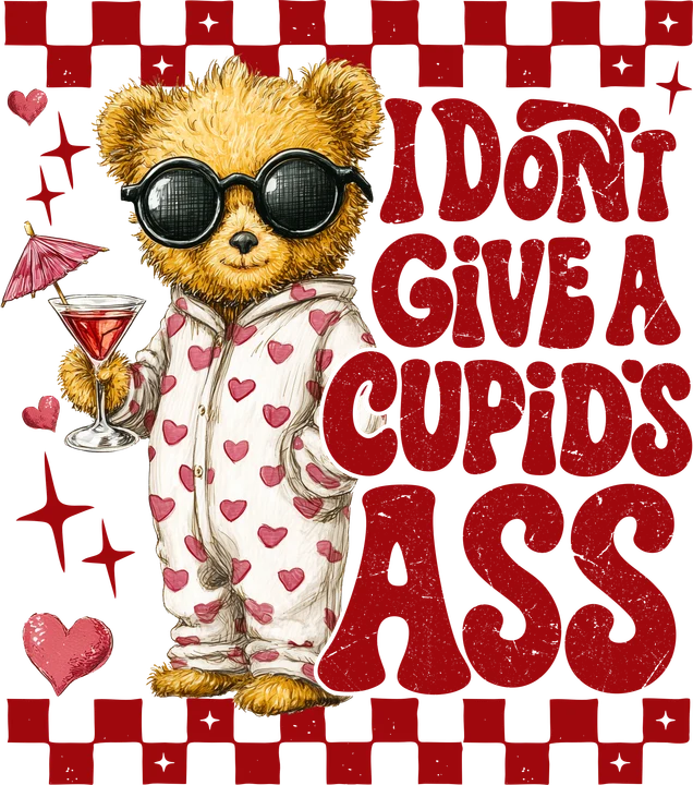 Sassy Bear with Cocktail DTF Transfer