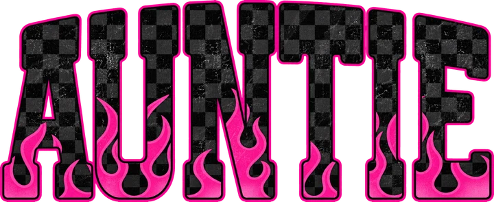 Pink and Black Auntie DTF Transfer