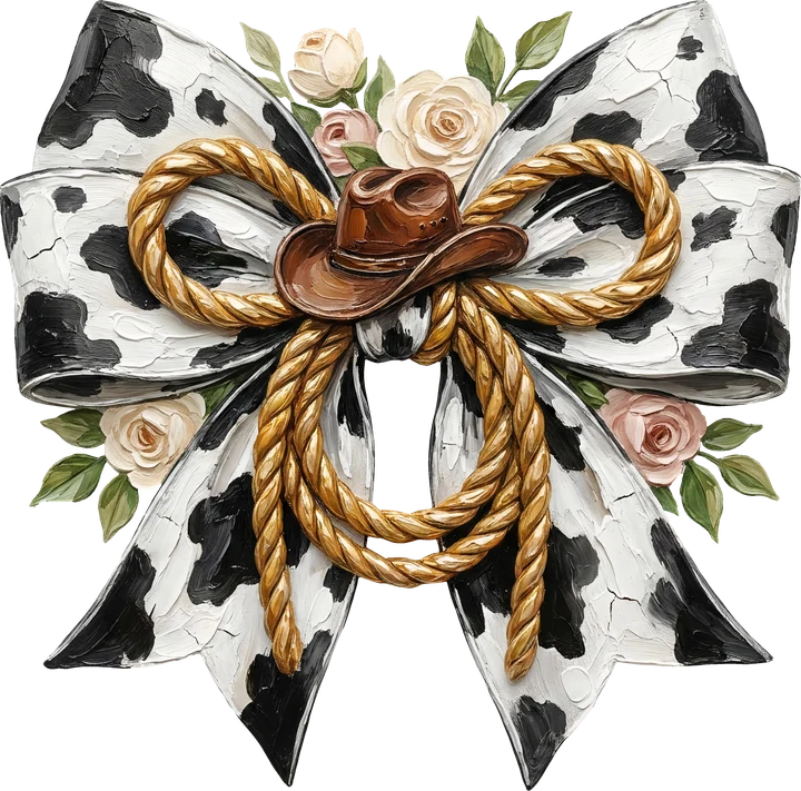 Cowboy Hat and Rope Bow DTF Transfer