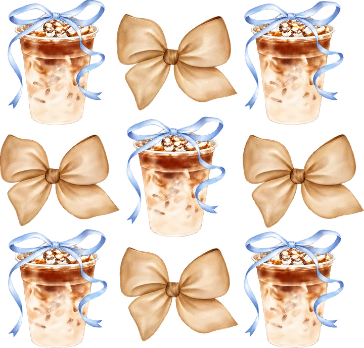 Iced Coffee & Bow DTF Transfer