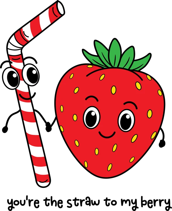 Strawberry at Pag-ibig sa Strawberry — DTF Transfer