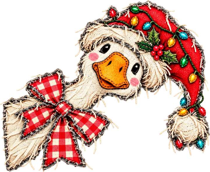 Christmas bird with Bow DTF Transfer