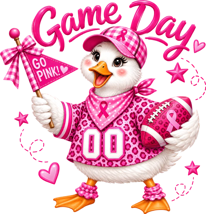 Pink bird Game Day DTF Transfer