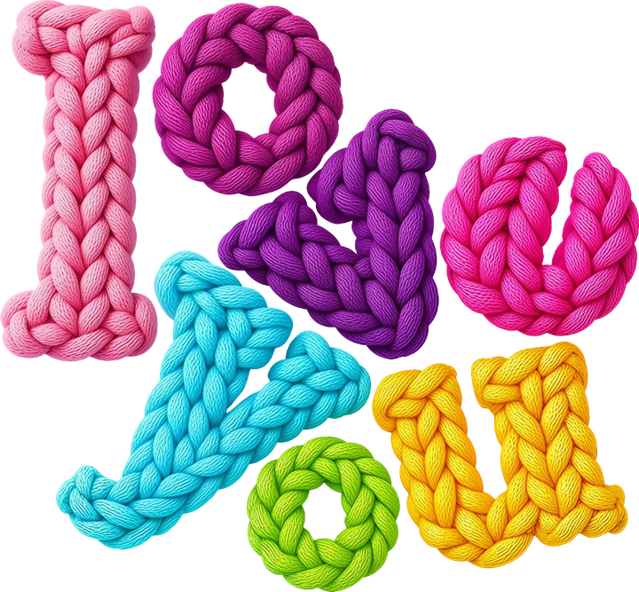 I Love You Knit Text DTF Transfer