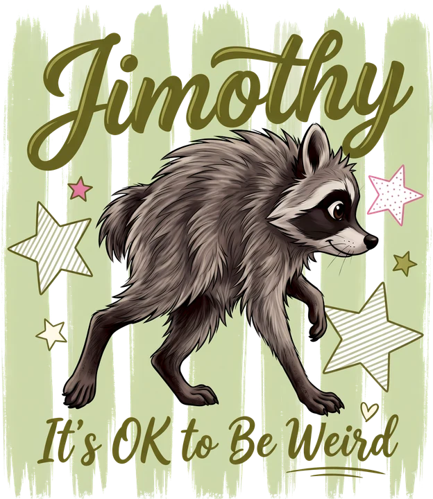Raccoon Named Timothy DTF Transfer