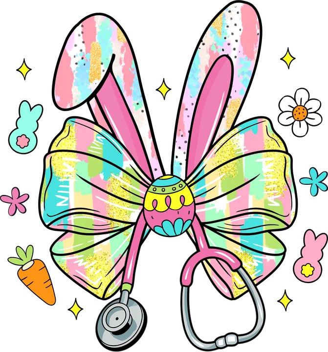 Easter Bunny Stethoscope DTF Transfer