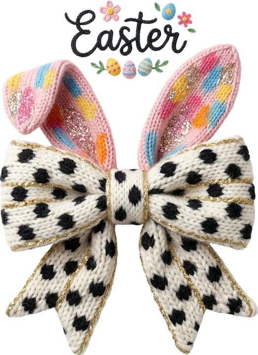Easter Bunny Ears Bow DTF Transfer