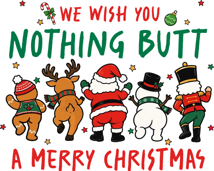 Personajes navideños bailando — Transfer DTF