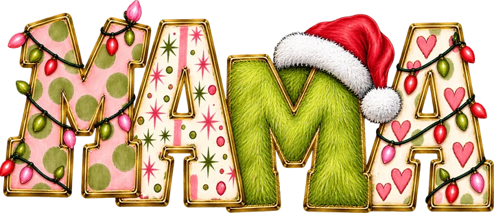 Mama Christmas Lights DTF Transfer