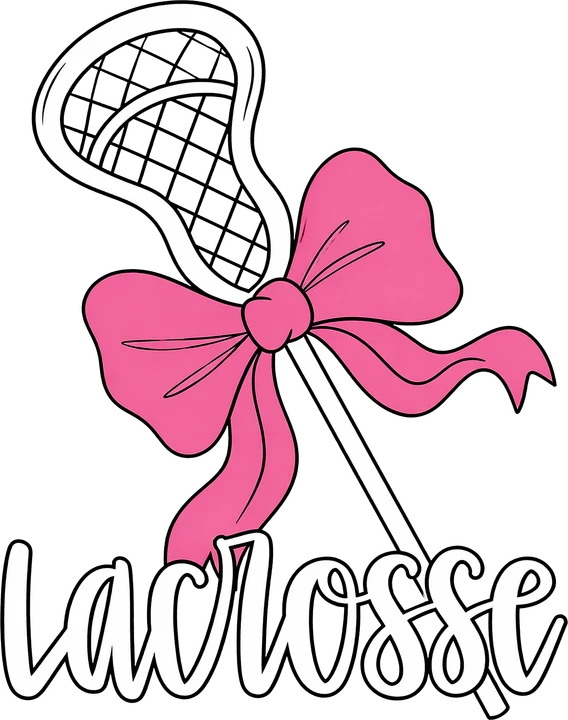 Lacrosse Stick with Pink Bow DTF Transfer