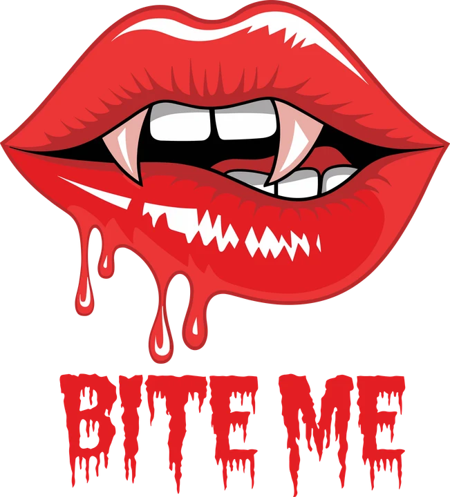 "Vampire Lips" na may epekto ng parang tumutulo na dugo — DTF Transfer