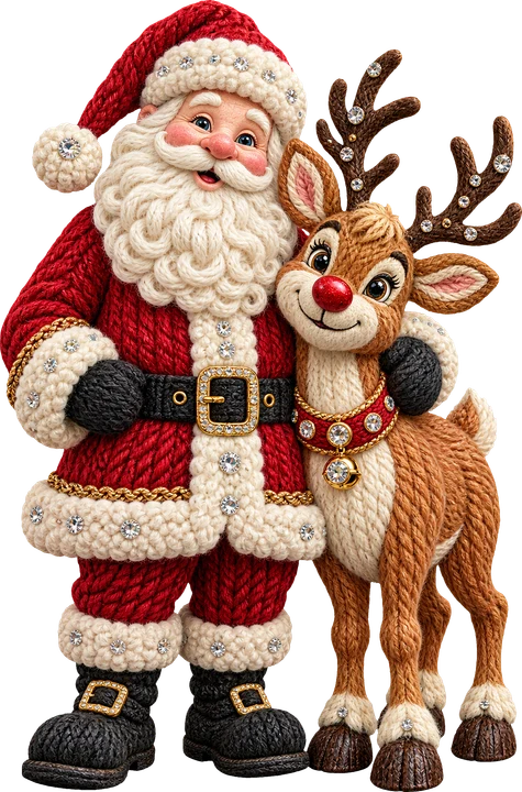 Santa and Rudolph DTF Transfer