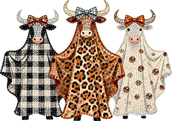 Sparkly Cow Trio DTF Transfer