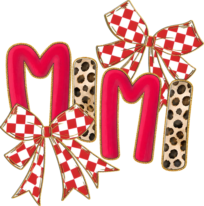 Mimi with Checkered Bows DTF Transfer