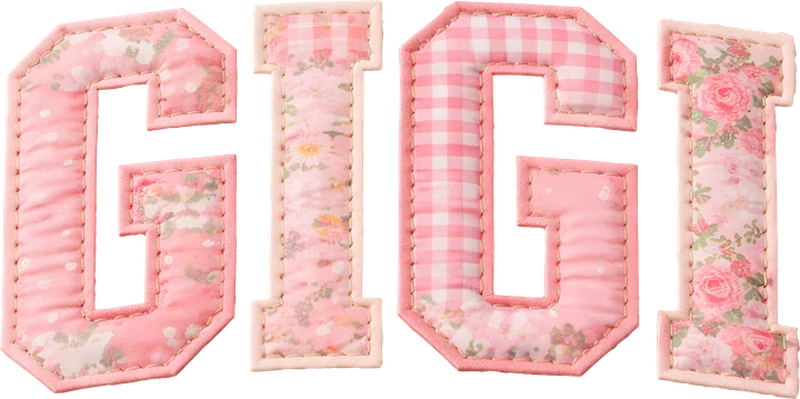 Gigi embroidery-style Letters DTF Transfer