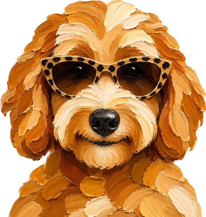Sunglasses Dog Portrait DTF Transfer