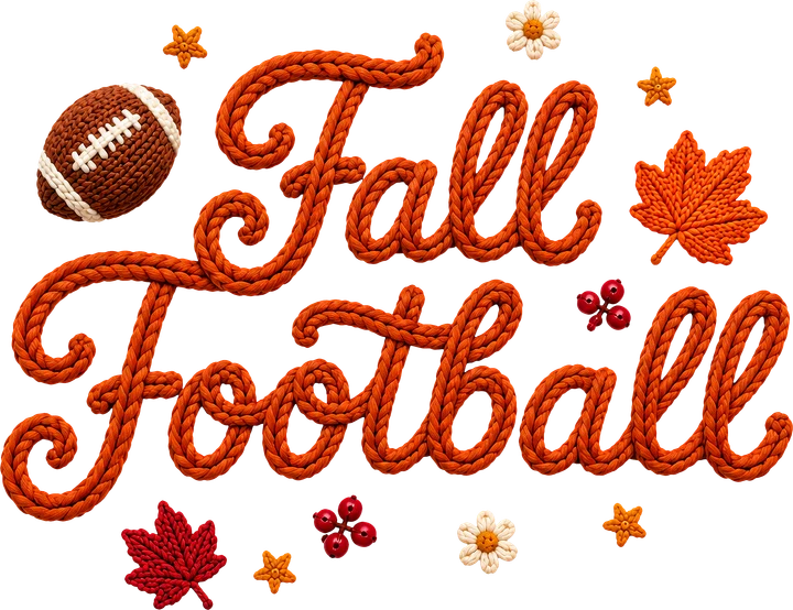 Fall Football Crochet-Style DTF Transfer