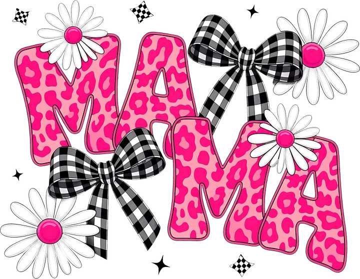 Pink Leopard Mama DTF Transfer