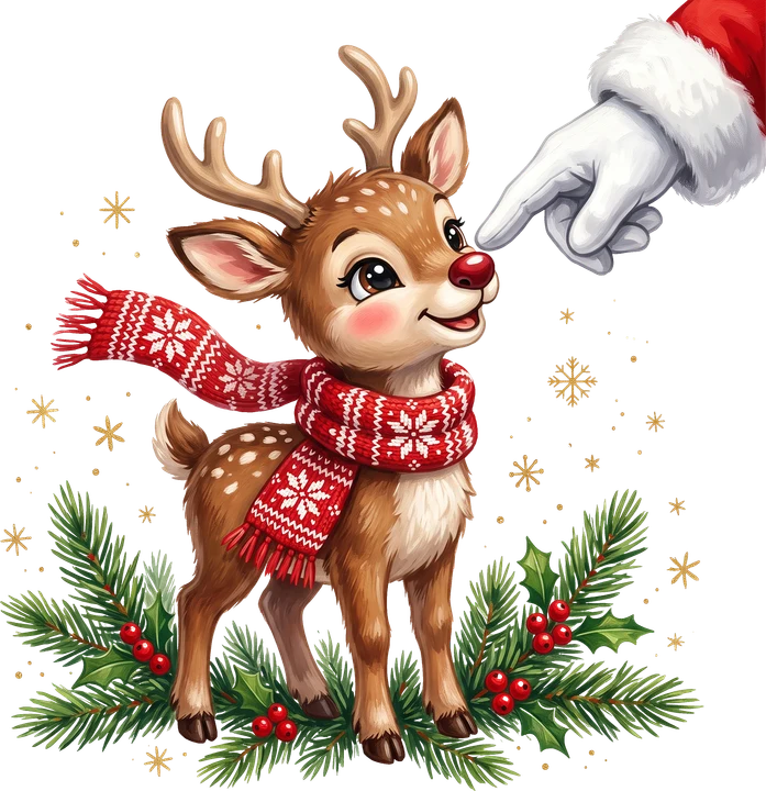 Reindeer with Santa's Touch DTF Transfer