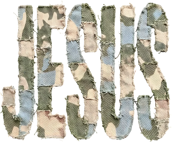 Jesus Camo Fabric DTF Transfer