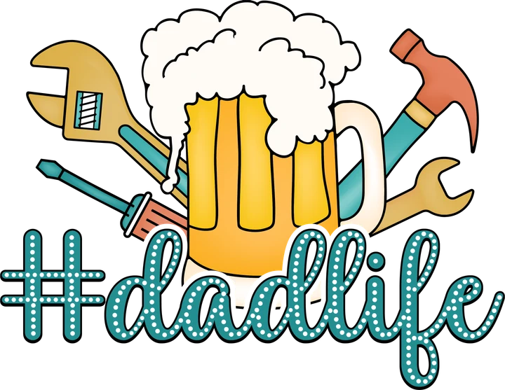 Dad Life with Tools and Beer DTF Transfer