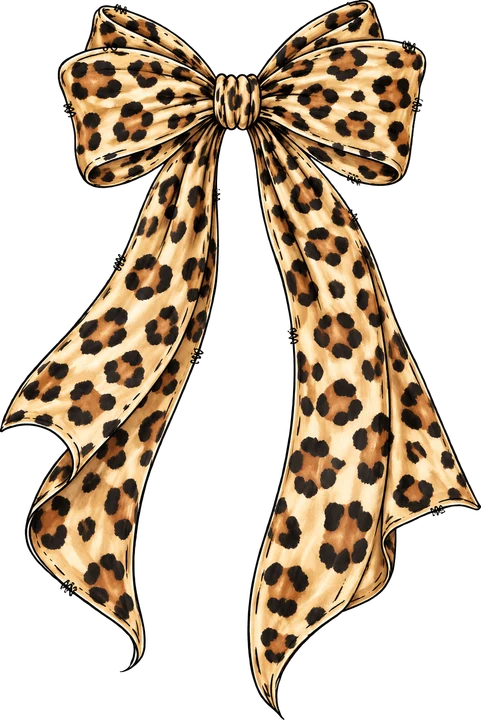 Leopard Print Bow DTF Transfer