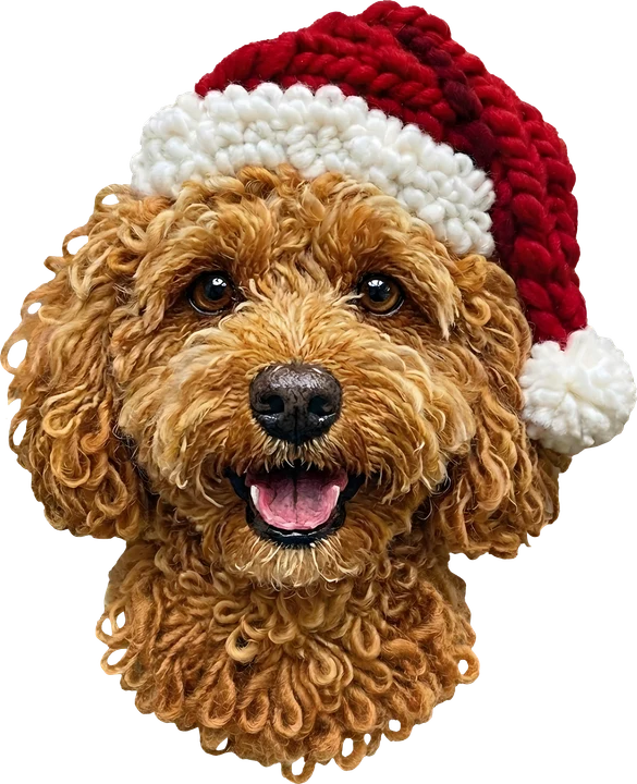 Dog in Santa Hat DTF Transfer