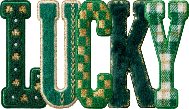 Текстовый контент "Lucky Plaid" — DTF-трансфер