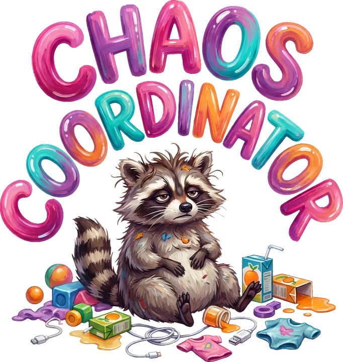 Chaos Coordinator Raccoon DTF Transfer