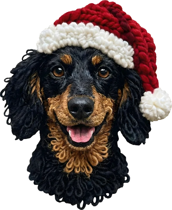 Dog in Santa Hat DTF Transfer