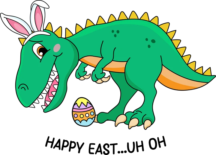 Dinosaur with Bunny Ears DTF Transfer