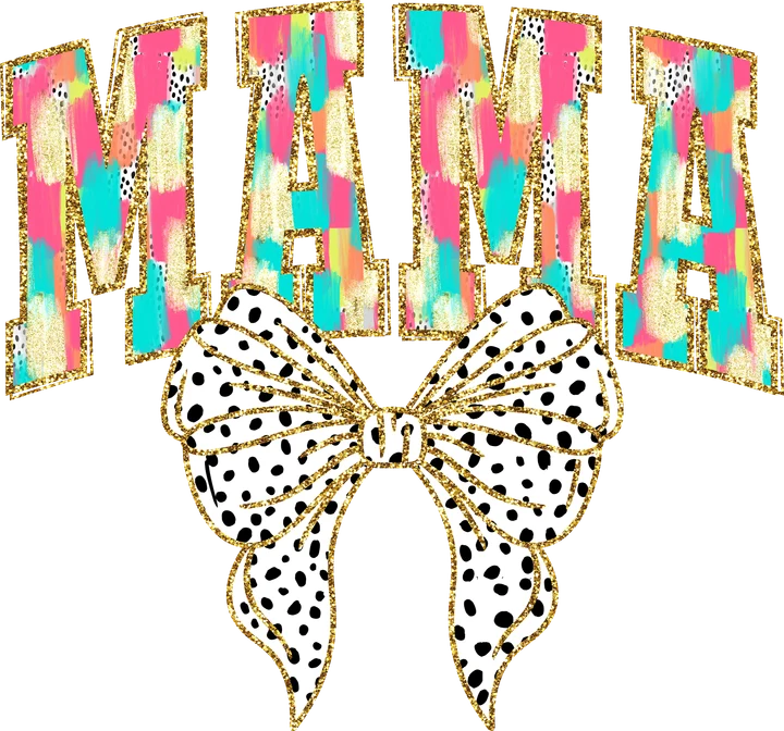 Mama Glitter Bow DTF Transfer