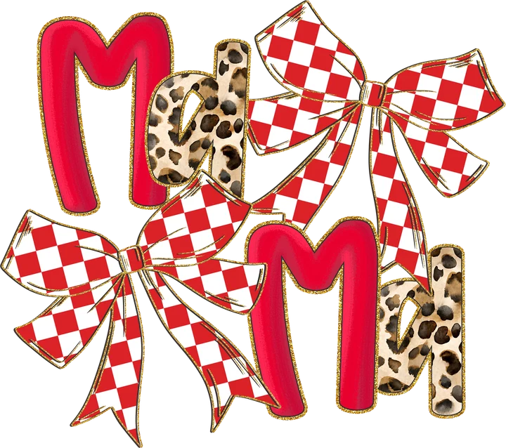 Mama with Checkered and Leopard DTF Transfer