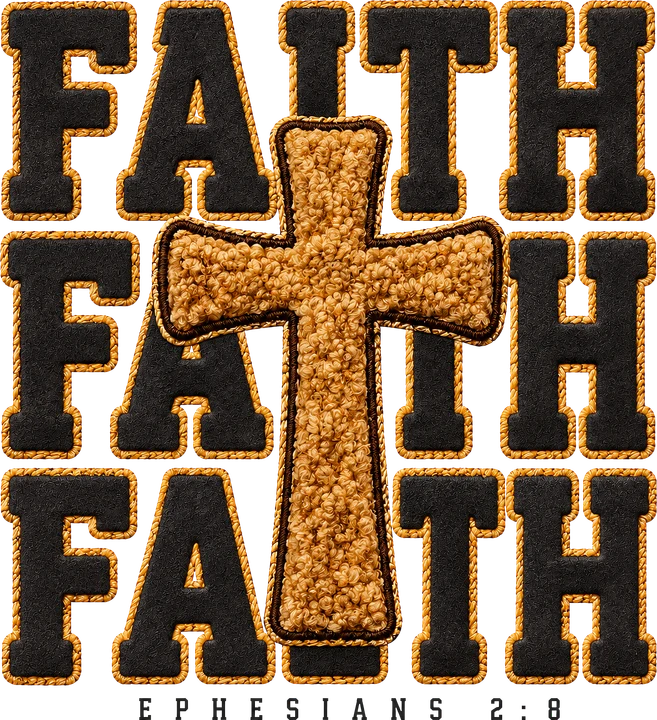 Faith Cross Scripture DTF Transfer