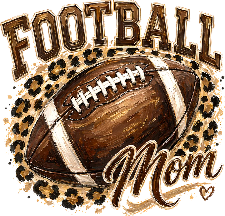 Football Mom with Leopard Print DTF Transfer