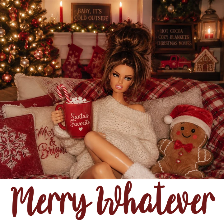 Cozy Christmas Doll DTF Transfer