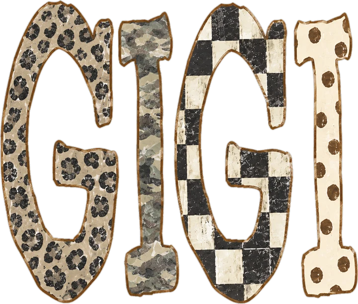 Gigi Leopard Camo Check DTF Transfer
